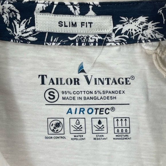 Tailor Vintage Airotec Jersey Short Sleeve Polo Zinfandel Cream Men’s Size small - Picture 4 of 4